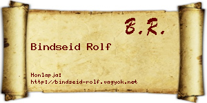 Bindseid Rolf névjegykártya