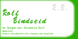 rolf bindseid business card